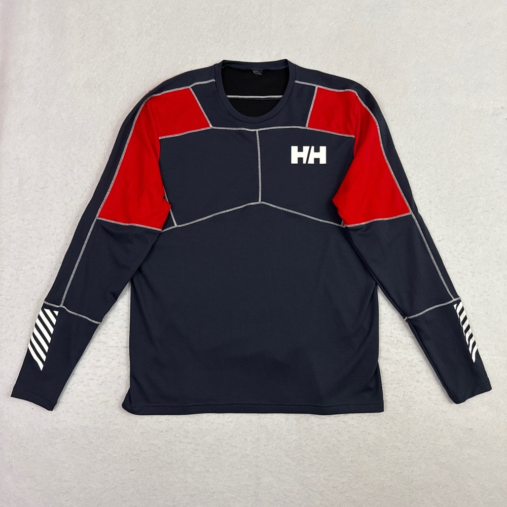 Helly Hansen LIFA Active Crew Mens Medium Blue Red Long Sleeve Base Layer 48308M